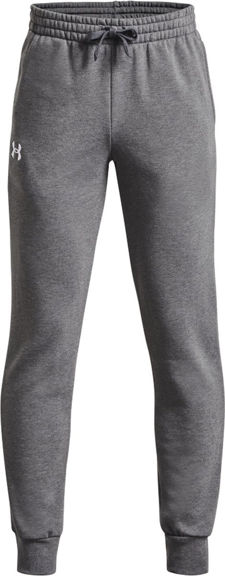 Under armour ua rival fleece joggers-gry jongens sportbroek - castlerock light heather - wit