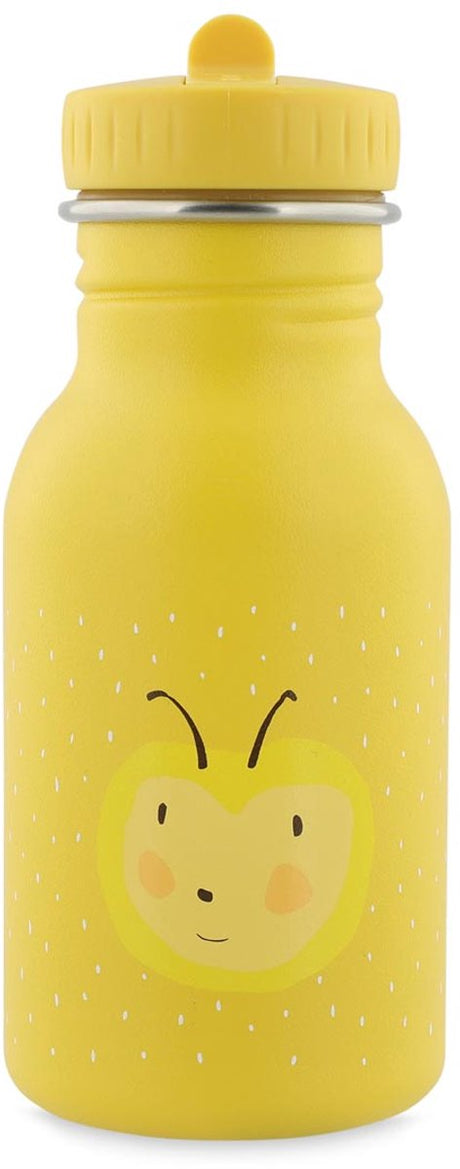 Trixie drinkfles - mrs. bumblebee - rvs waterfles voor kinderen - 350ml - lekvrije fles - geel