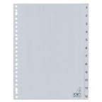 Tabbladen kangaro pp pvc g412cm a4 120 micron grijs 12-delig 23-gaats bedrukt