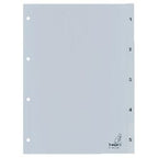 Tabbladen kangaro g405c pp a4 120 micron grijs 5-delig 1-5 4-gaats bedrukt