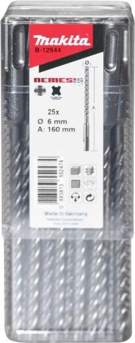 Makita 12 x 160 mm sds-plus betonboor - p4s: - b-16586