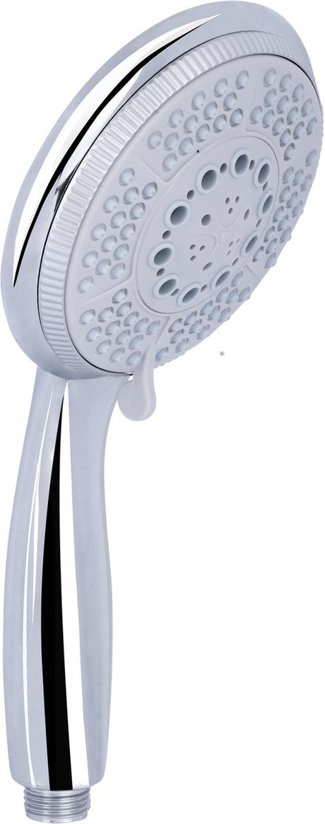 Differnz handdouche met 5 standen - zelfreinigende sproeikop - waterbesparend - diameter 12 cm - rond design in chroom - geschikt voor iedere badkamer - afmetingen 5 x 12 x 25 cm