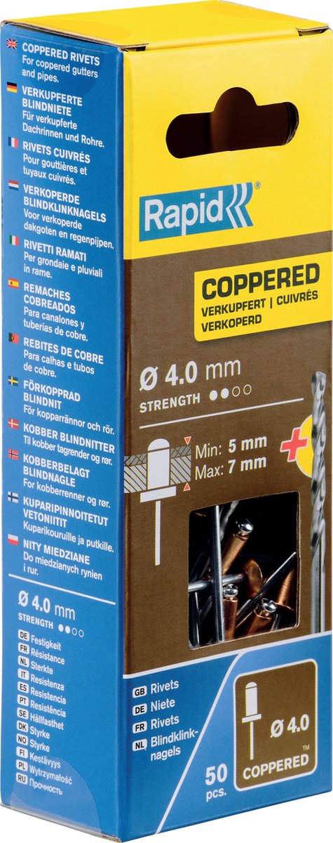 Rapid klinknagels 5001462 boor ø 4 x 10 mm koper aluminium (50 stuks)
