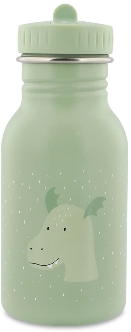 Trixie drinkfles – mr. dragon- rvs waterfles voor kinderen - 350ml - lekvrije fles – groen – draak