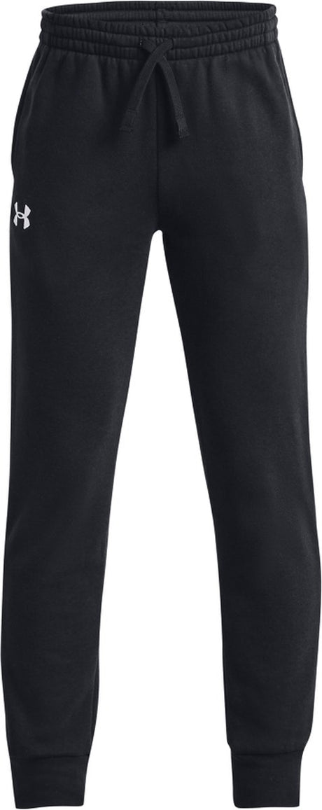 Under armour ua rival fleece joggers-blk jongens sportbroek - zwart - wit