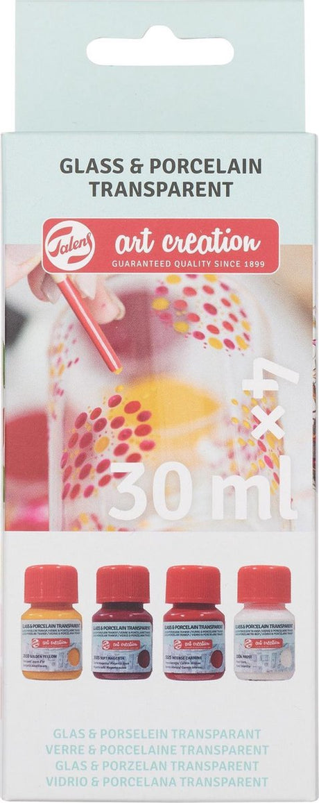 Talens art creation glas porselein transparent set 4 x 30 ml roze frost