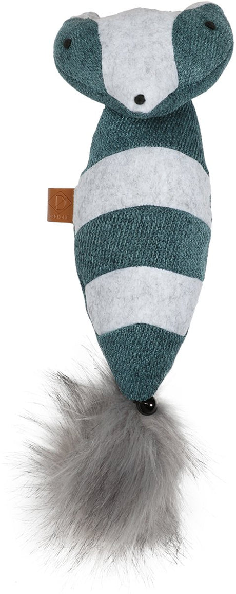 D d home i love happy cats rocco trappelkussen wasbeer - kattenspeelgoed met kattenkruid - kick toy voor katten - 40x11cm - blauw one size