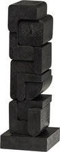Woood isan sculptuur ornament - hout - zwart - 53x18x18