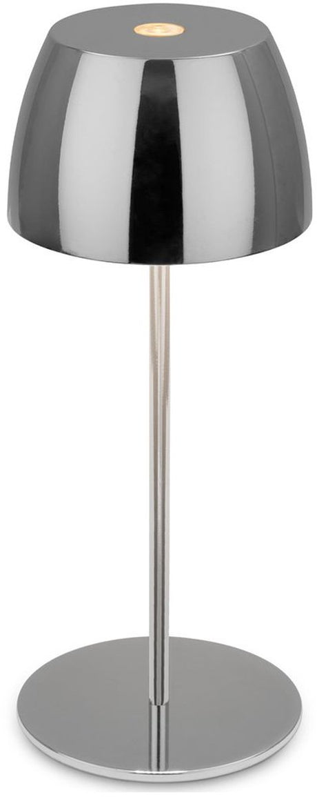 Briloner serina mini - tafellamp oplaadbaar - dimbaar - spatwaterdicht - snoerloos - ø8 x 20 cm - chroom