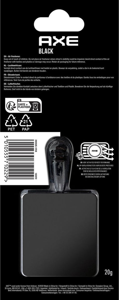 California scents axe luchtverfrisser mini vent 3 cm black zwart
