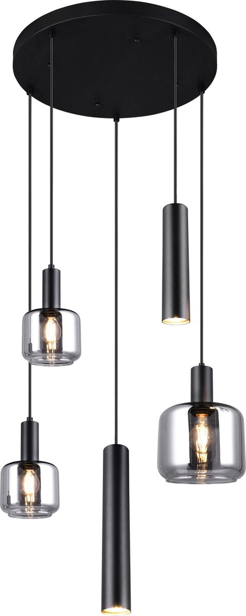 Trio mataro - hanglamp - zwart mat - excl. 1x e27 4,9 w - plafondbevestiging - in hoogte verstelbaar