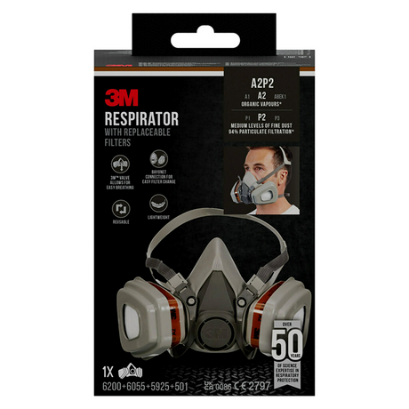 3m 1061808 - halfmasker 6002cn a2 p2 | 1 stuks