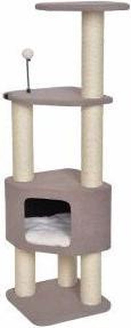 Ebi akita krabpaal - design kattenboom in japanse stijl - sisalpalen ø9cm - 37x37x111cm - grijs