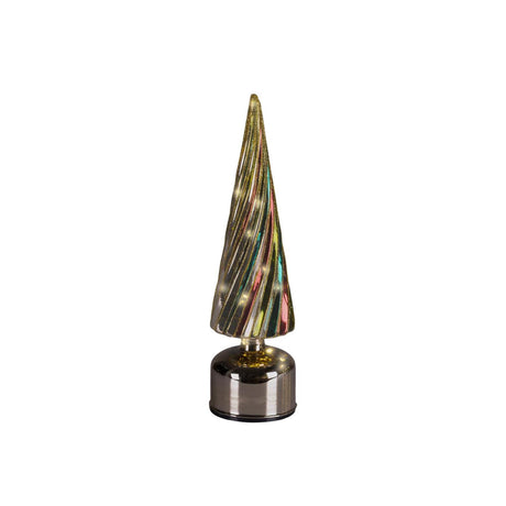 Lumineo micro led rotating kerstboom glas flashing effect ø9x35cm