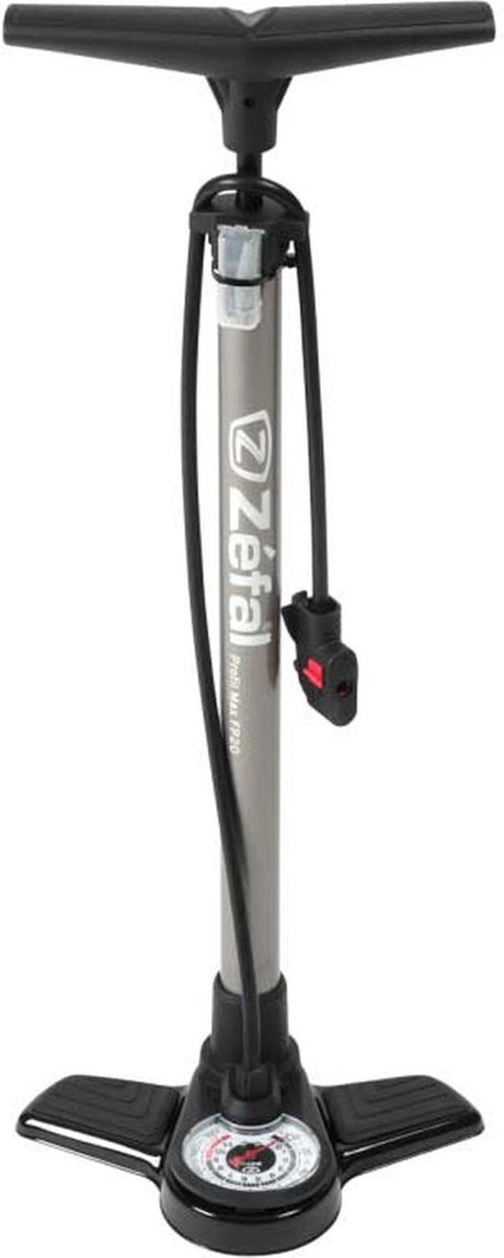 Zefal vloerpomp – profil max fp20 – manometer – alluminium – wit grijs