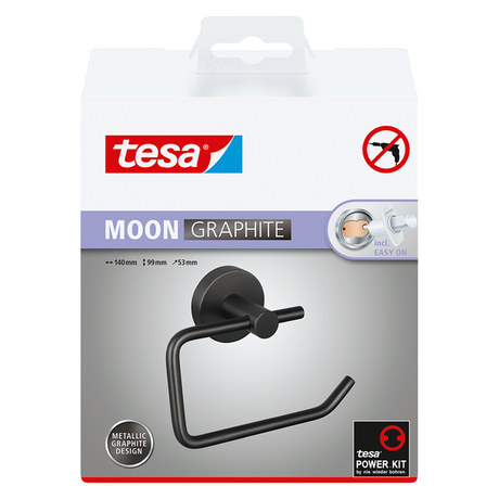 Tesa 1072304 - moon grafiet toiletrolhouder zonder deksel | 2 stuks