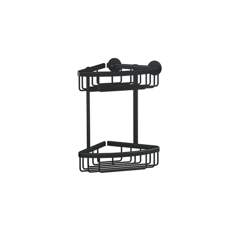 Tesa doucherek aluxx black 2-niveaus matzwart badkamer zelfklevend zonder boren – 163x260x170mm