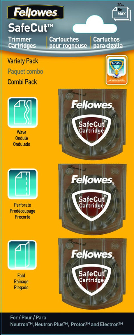 Fellowes papiersnijder snijmessen - gegolfd, geperforeerd en gevouwen - 3 stuks