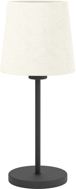 Eglo febres tafellamp - e27 - 44 cm - zwart wit - teddy stof