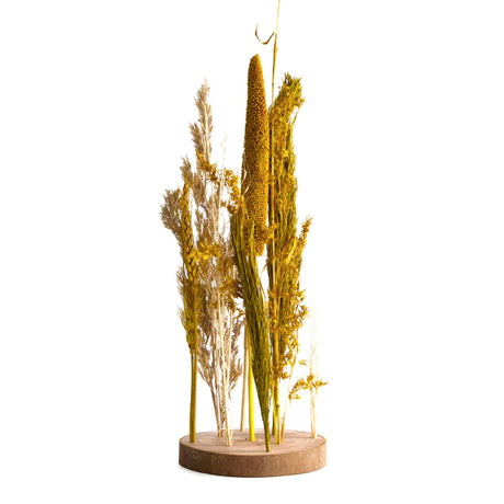 Dijk natural collections droogbloemen met standaard ø15x30cm geel