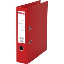 Ordner viking a4 karton, pp (polypropeen) rood staand 2-rings 1 stuk