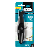 Bison multi tool, koker openen, spuitmondje afsnijden, afwerken voegkit, multi-functioneel, kit verwijderen, makkelijk in gebruik, handig voor iedere klus