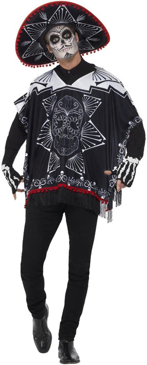 Smiffys - day of the dead bandit kostuum - zwart wit