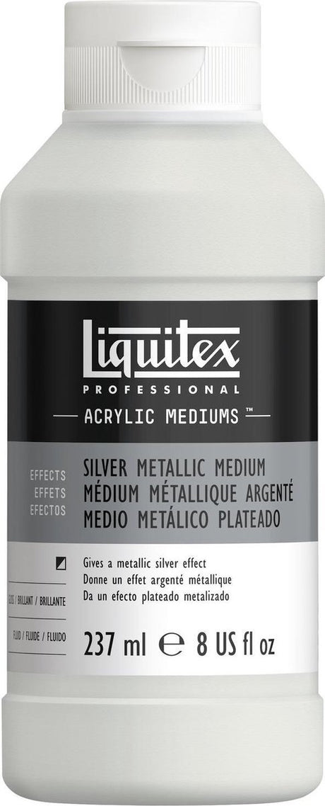 Liquitex metallic 8508 silver medium 237 ml – acrylmedium met zilvereffect, lichtvast mengbaar - acrylic additive