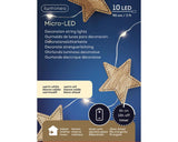 Lumineo micro led decoratief string verlichting 10 lampen warm wit met hout