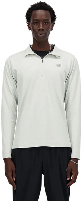 New balance space dye 1 4 zip heren sporttrui - atletic grey