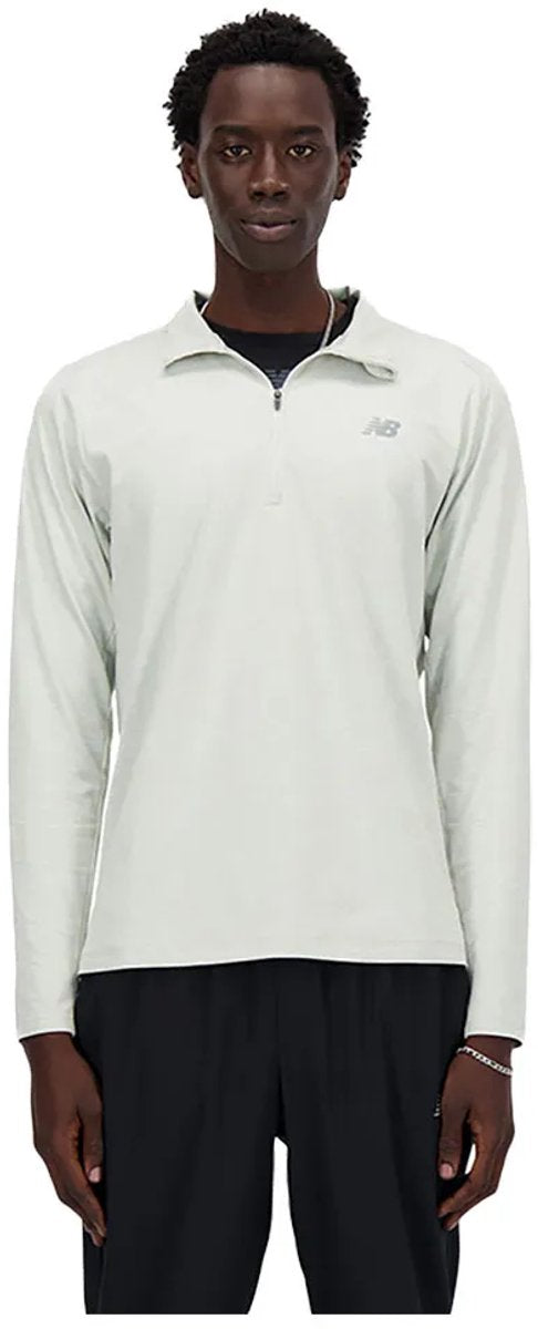New balance space dye 1 4 zip heren sporttrui - atletic grey