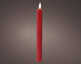 Lumineo dinerkaarsset led vlam 24cm rood 2-dlg
