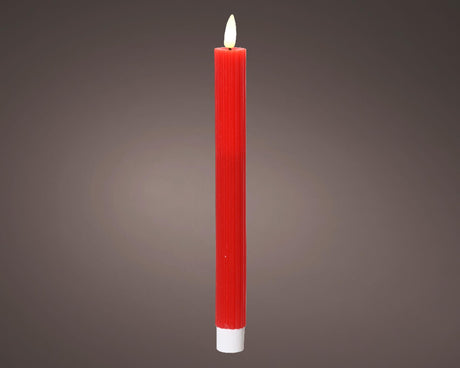 Lumineo dinerkaars led ribbel 24cm rood 2 st.
