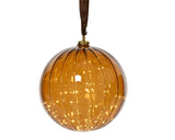 Lumineo bal micro led 30 lamps op batterij met timer amber glas dia14cm