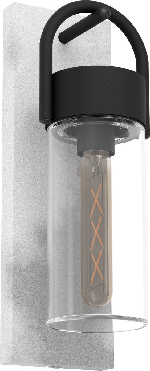 Eglo carraro wandlamp buiten - e27 - 38 cm - grijs zwart