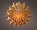 Lumineo kerstster met ledverlichting met timer op batterij fsc karton dia40cm amber