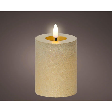 Lumineo led kaars wax goud ø7xh11,3cm