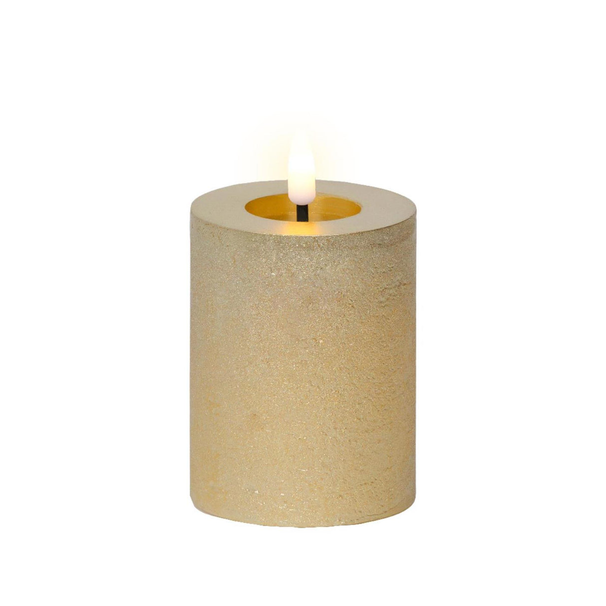 Lumineo led kaars wax goud ø7xh11,3cm