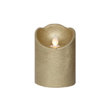 Lumineo led waving kaars wax goud ø7,5xh10cm