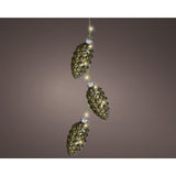 Lumineo strengverlichting dennenappel groen led 5,7x5,7x28cm warm wit