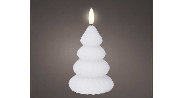 Led kaars wax steady binnen wit warm wit d7,2 h10,5cm