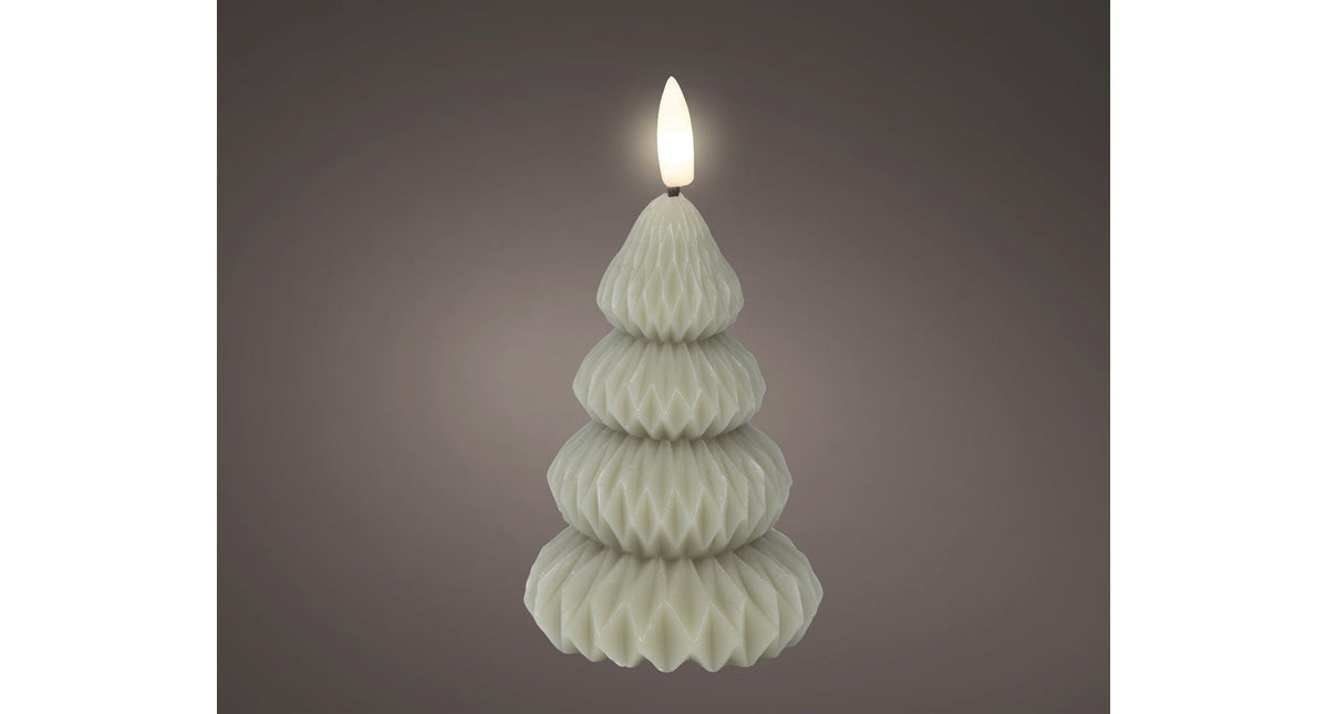 Led kaars wax steady binnen groen warm wit d7,2 h10,5cm