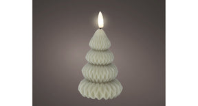 Led kaars wax steady binnen groen warm wit d7,2 h10,5cm