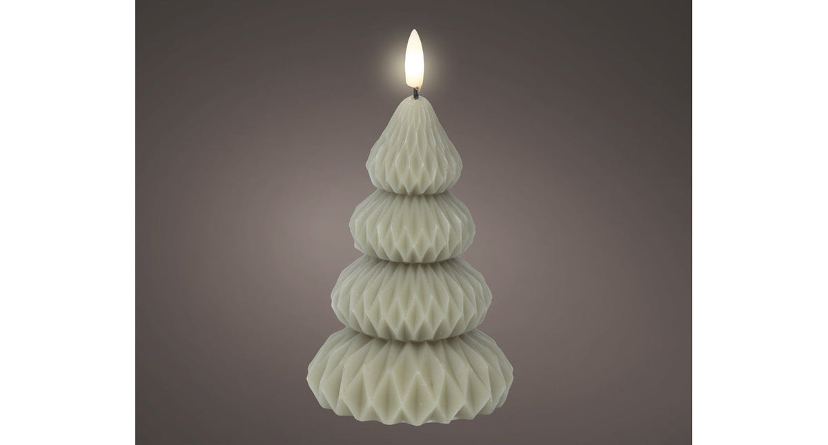Led kaars wax steady binnen groen warm wit d9 h13,5cm