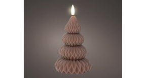 Led kaars wax steady binnen bruin warm wit d9 h13,5cm