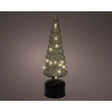 Lumineo kerstboom led glas groen roterend en met knipperend effect ø10x34cm warm wit