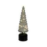 Lumineo kerstboom led glas groen roterend en met knipperend effect ø10x34cm warm wit