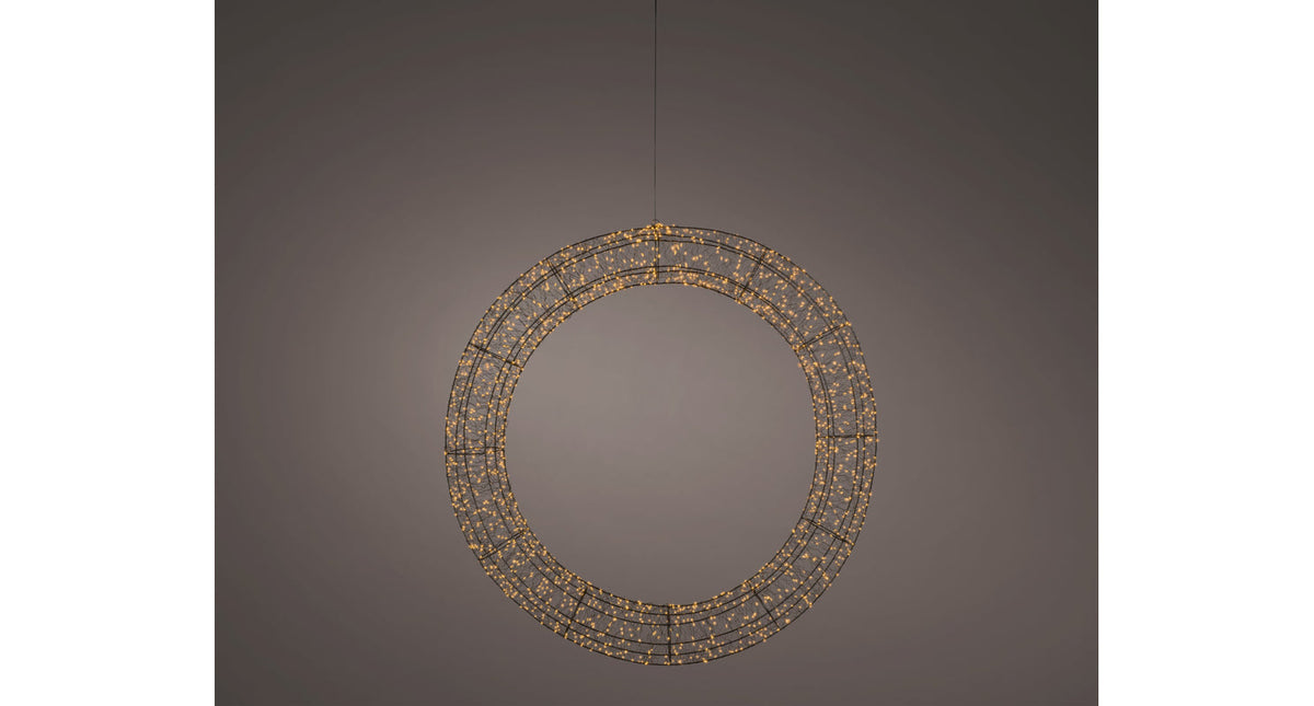 Micro led krans metaal buiten d.116cm l.16cm zwart klassiek warm