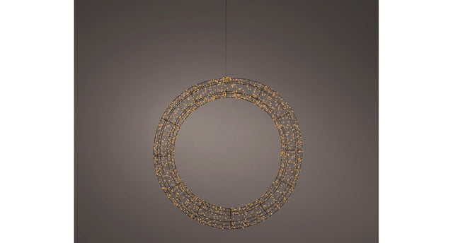 Micro led krans metaal buiten d.116cm l.16cm zwart klassiek warm