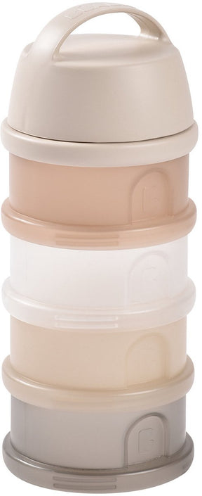 Béaba melktoren - baby melkpoeder doseerdoosjes - 4 laagse melkpoeder toren - babyvoeding bewaarbakjes - bpa vrije poedertoren - clay